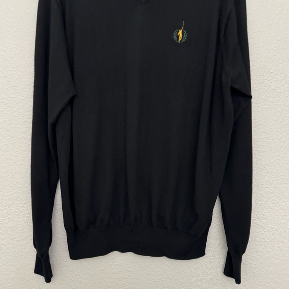 Peter Millar Merino Wool Silk Blend V-Neck Pullover Sweater Black Size XL - Picture 3 of 15